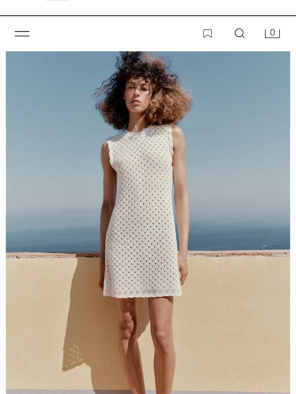 Zara Cream Crochet Sleeveless Mini Dress